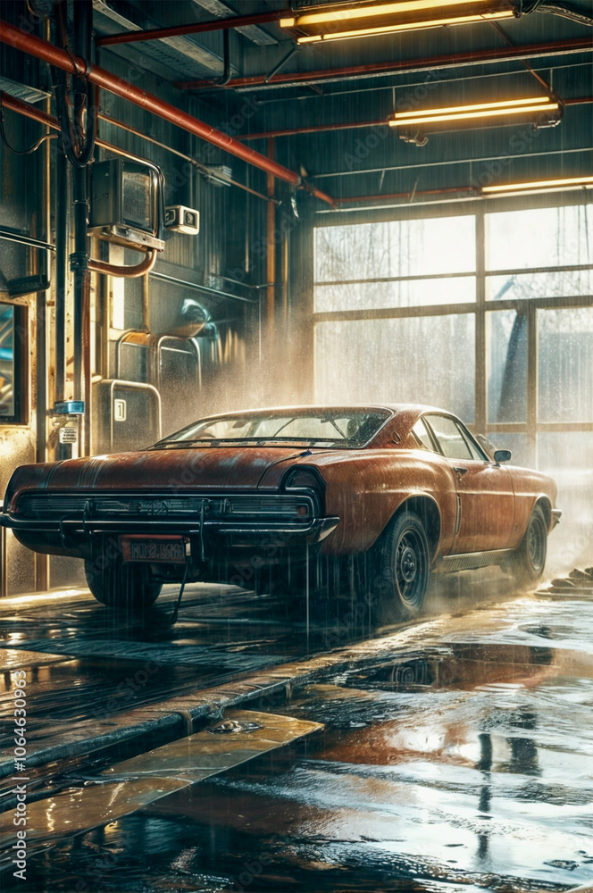 Obraz premium Get Your Car Sparkling Clean Advertisement Poster