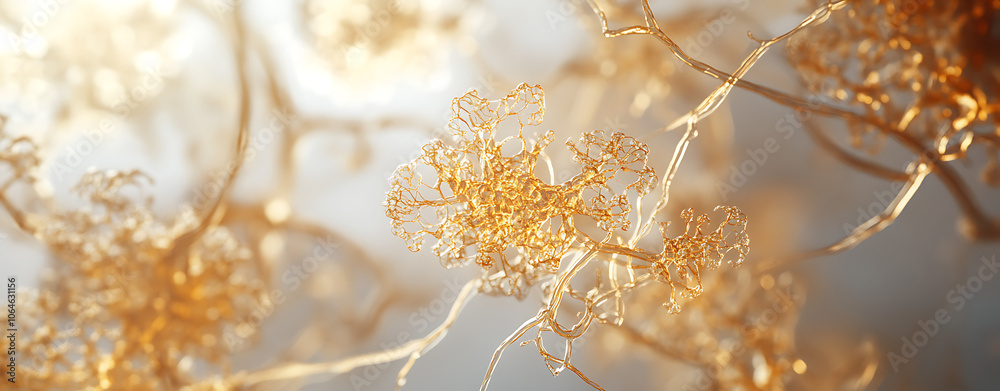 Naklejka premium Detailed View of Neuron Network Under Microscope