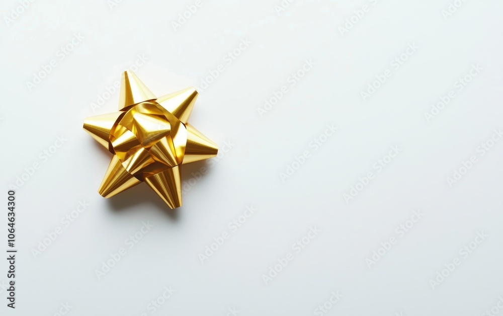 greeting card with a luxurious gold bow, white space for text, festive style, isolated on white background greeting card with a luxurious gold bow, white space for text, festive style, isolated on white background