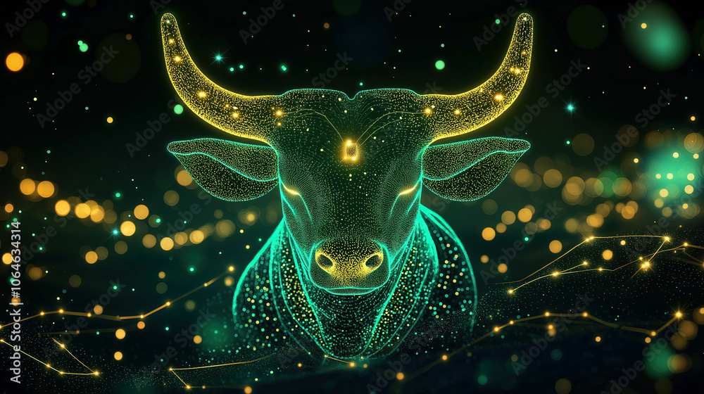 Taurus sign in the dreamy starry sky Taurus sign in the dreamy starry sky