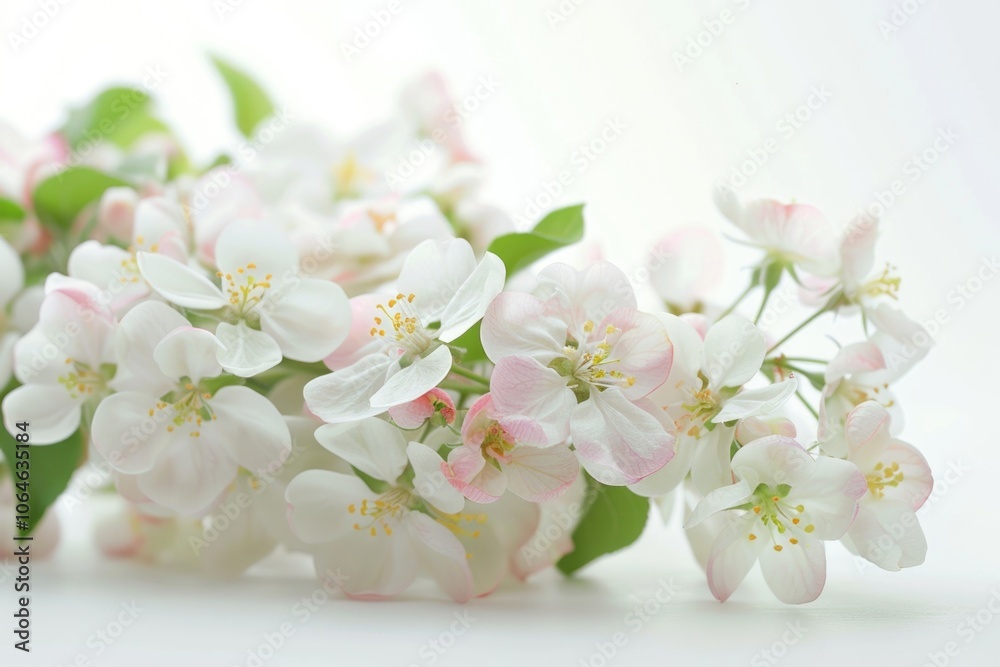 Apple flowers Spring blossom on white with copy space. flowers Apple flowers Spring blossom on white with copy space. flowers
