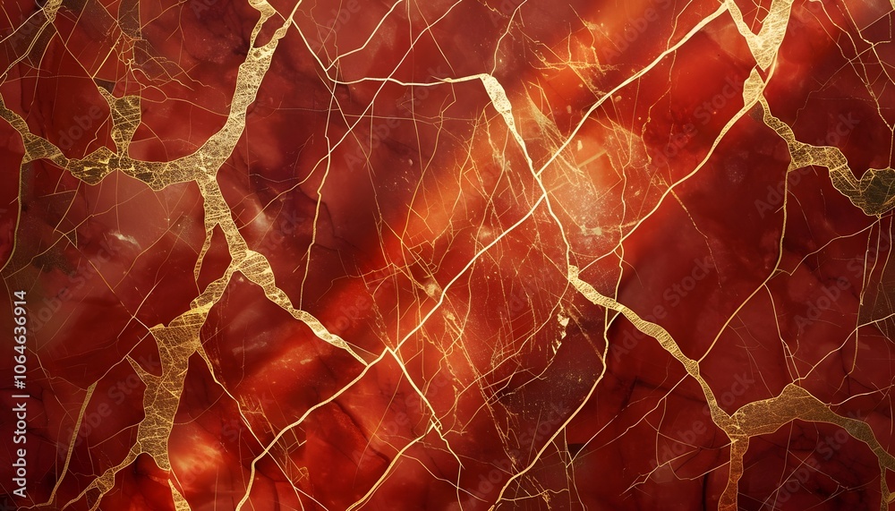 A vibrant red and gold marble texture with intricate patterns. A vibrant red and gold marble texture with intricate patterns.