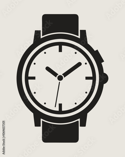 Minimalist Watch Silhouette Vector – Icon for Time, Clock, and Watch Design Projects. Best hand watch Silhouette Vector illustration.