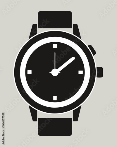 Minimalist Watch Silhouette Vector – Icon for Time, Clock, and Watch Design Projects. Best hand watch Silhouette Vector illustration.