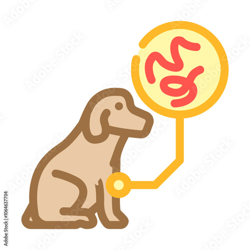 dog parasite worm color icon vector. dog parasite worm sign. isolated symbol illustration