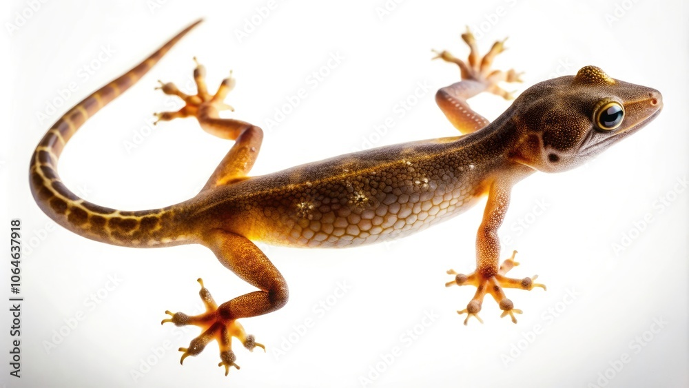 Naklejka premium Stunning Silhouette of a Gecko Isolated on Transparent Background, Perfect for Nature and Wildlife Themes, Showcasing Unique Reptilian Features and Textures in High Contrast