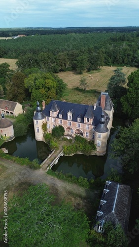 drone photo Dornes castle France europe photo