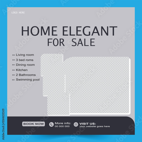 Real estate social media post banner design