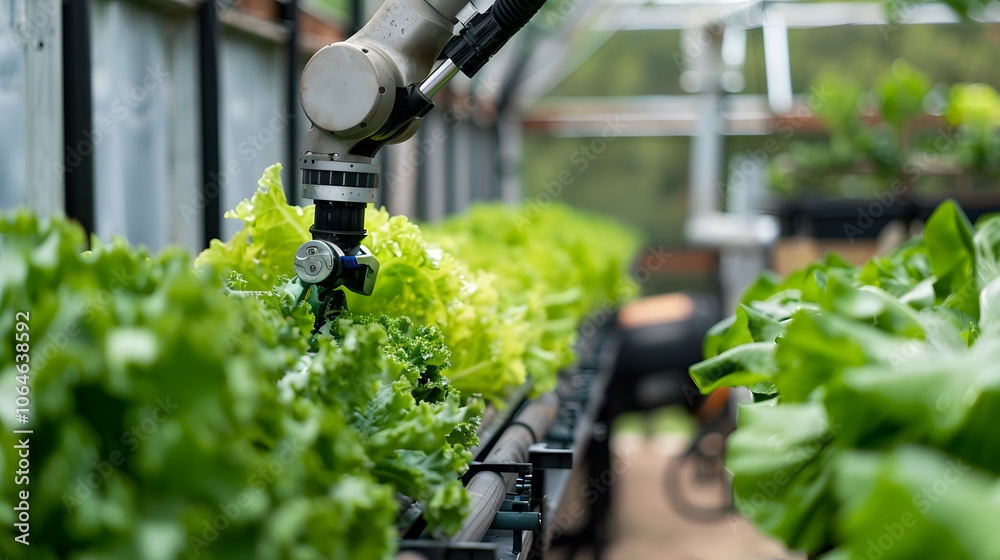 Robotic Arm Harvesting Fresh Lettuce in a High-tech Sustainable Greenhouse