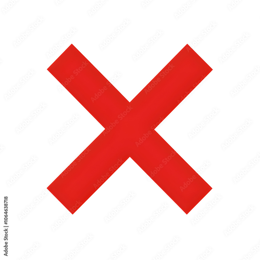 Bold Red Cross Icon for Caution and Safety in Modern Graphic Design Bold Red Cross Icon for Caution and Safety in Modern Graphic Design