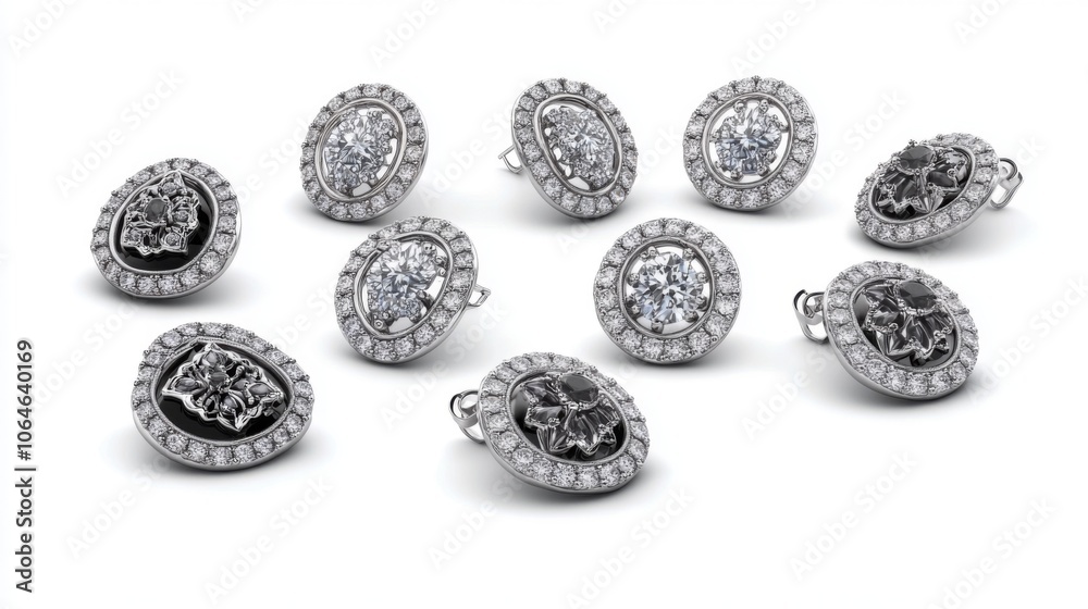 Elegant Silver Brooches with Gemstone Accents Elegant Silver Brooches with Gemstone Accents