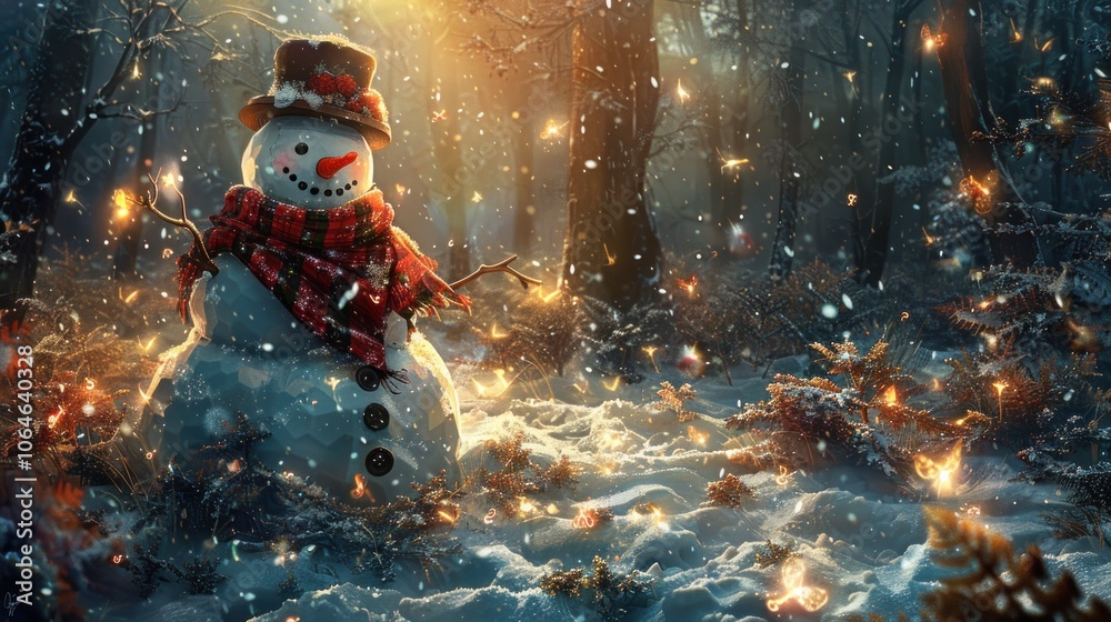 Fototapeta premium Snowman in a Winter Wonderland