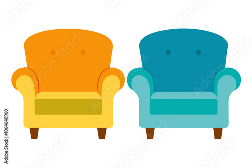 Armchairs | isolated vector illustration on white background