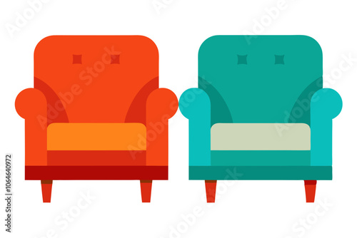 Armchairs | isolated vector illustration on white background