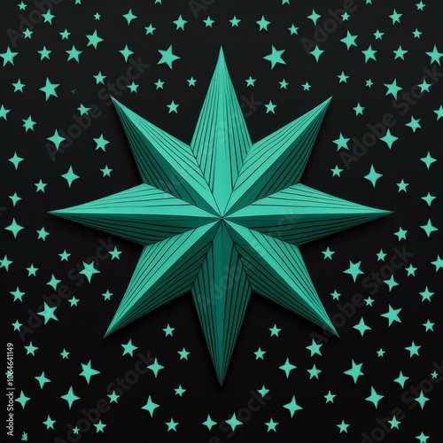 다양한 별 패턴의 배경 일러스트
(Background illustration with various star patterns)