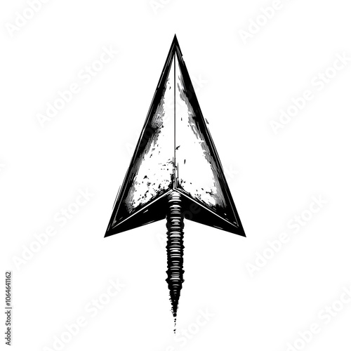 Vintage Black and White Arrow Symbol Artistic Design Isolated Graphic Illustration