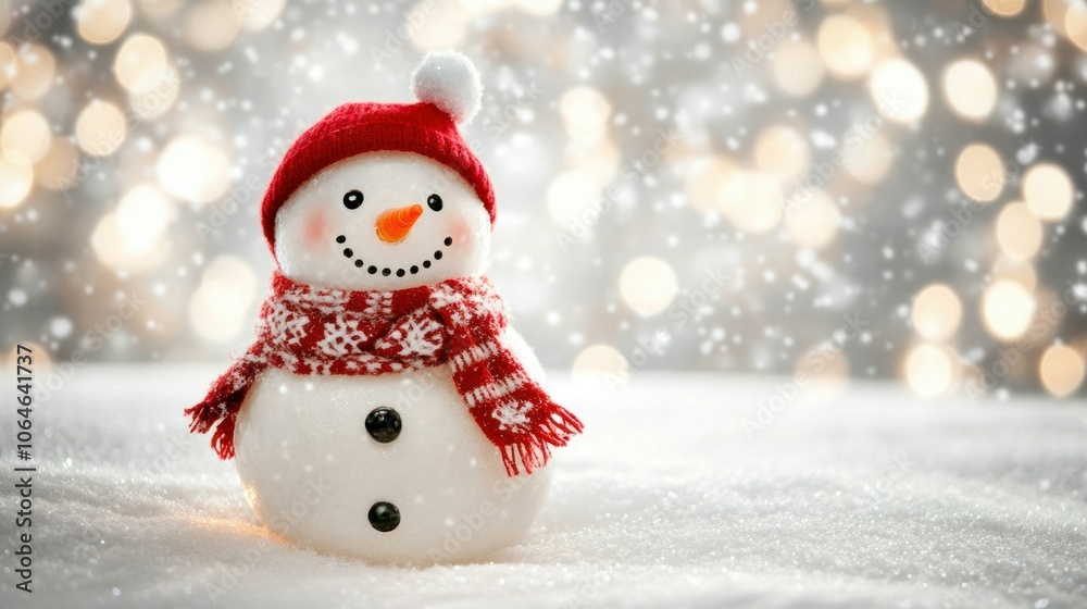 Close-up of a cute snowman on a white background, emphasizing its classic design and holiday warmth in a minimalist scene Close-up of a cute snowman on a white background, emphasizing its classic design and holiday warmth in a minimalist scene