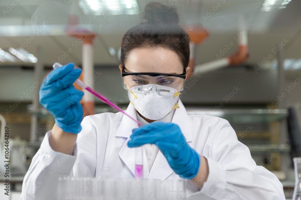 Female scientist in the CDC laboratory Female scientist in the CDC laboratory