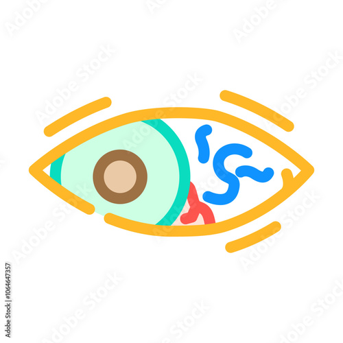 human body worm parasite color icon vector. human body worm parasite sign. isolated symbol illustration