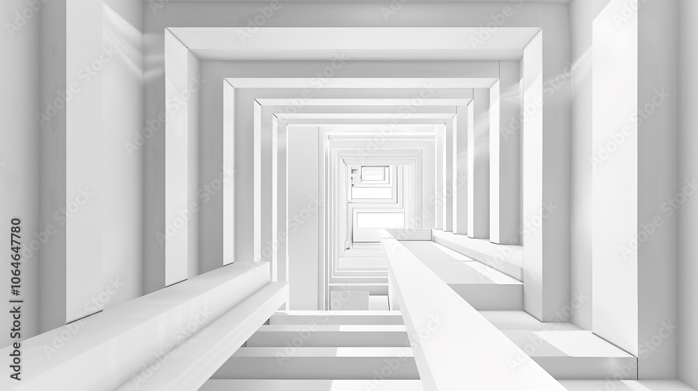 Fototapeta premium White Line Architectural Structure Texture Background - a sleek and minimalistic visual. The white lines create a refined and structured atmosphere.