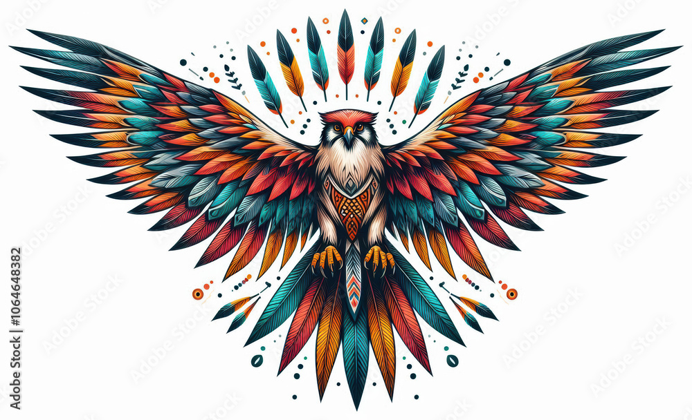 Obraz premium TRIBAL TATOO トライバル タトゥ 刺青 鷹 hawk