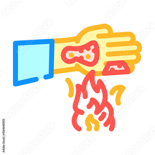 burns household injury accident color icon vector. burns household injury accident sign. isolated symbol illustration