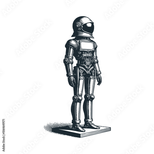 The warrior's armor. Black white vector illustration.
