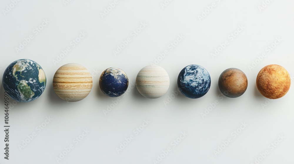 Isolated astronomy design featuring the solar system arranged neatly on white Isolated astronomy design featuring the solar system arranged neatly on white