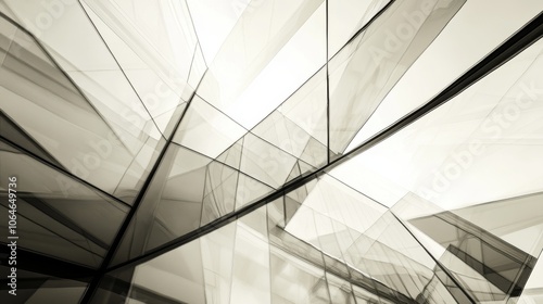 Abstract Geometric Shapes and Lines in Monochrome Tones