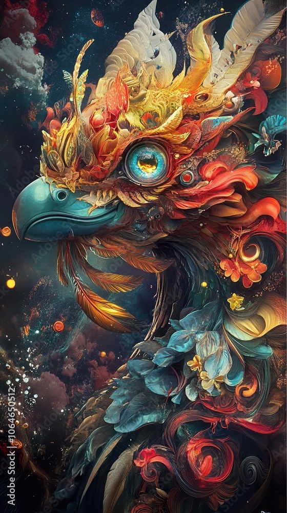 Cosmic Eagle: A Fantasy Creature of Feathers and Stars Cosmic Eagle: A Fantasy Creature of Feathers and Stars