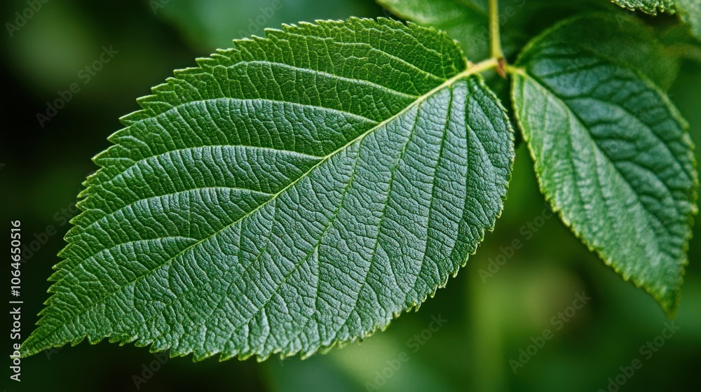 Leafy close-up with soft-focus greenery, providing an intimate look at plant textures on a soothing green backdrop Leafy close-up with soft-focus greenery, providing an intimate look at plant textures on a soothing green backdrop