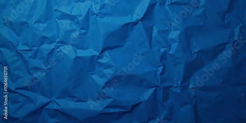 Crinkled Paper Texture Background In Dark Blue Color