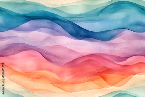 Pastel watercolor waves