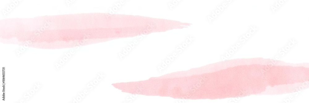 Fototapeta premium Soft pink watercolour brush strokes on white background, peaceful scene, artistic expression, watercolour painting