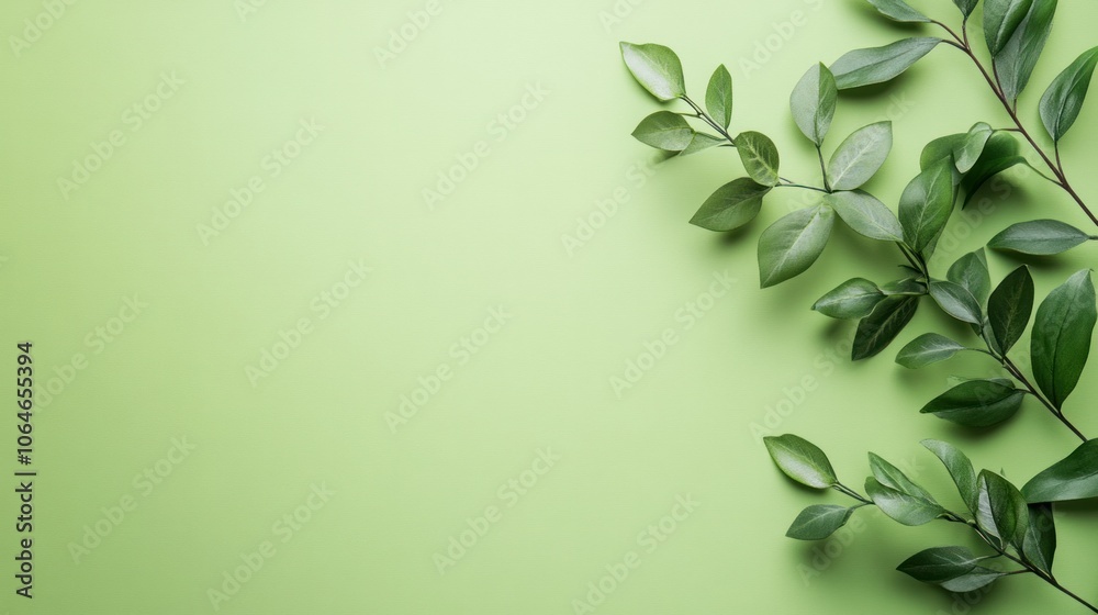 Simple green background with a close-up view of a plant, capturing subtle leaf details for a minimal and refreshing effect Simple green background with a close-up view of a plant, capturing subtle leaf details for a minimal and refreshing effect