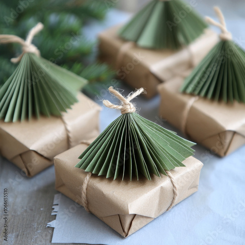 Make eco-friendly gift wrap for Christmas or New Year's using recycled materials. Kids can help make paper, rope, and fir tree decorations.