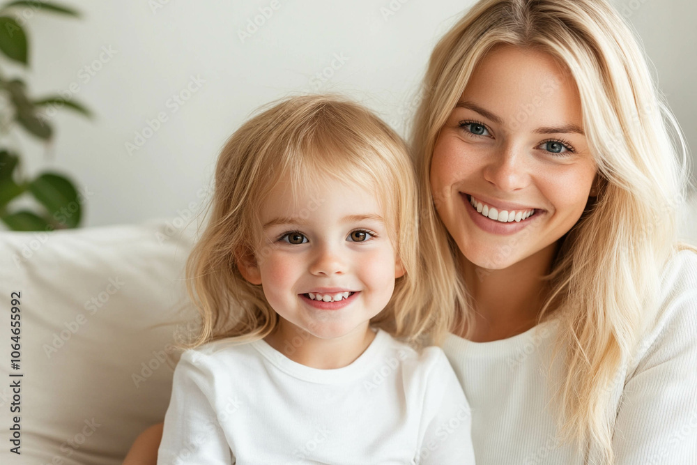 Smiling Mother and Daughter Portrait Smiling Mother and Daughter Portrait