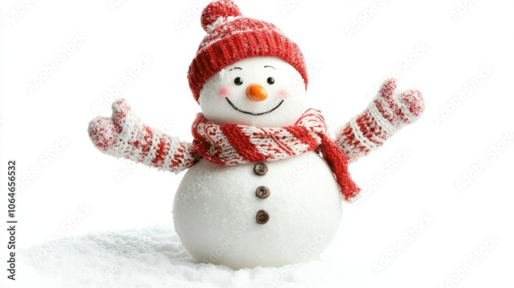 Snow character isolated on white, capturing the fun and joy of winter holidays in a lighthearted scene Snow character isolated on white, capturing the fun and joy of winter holidays in a lighthearted scene