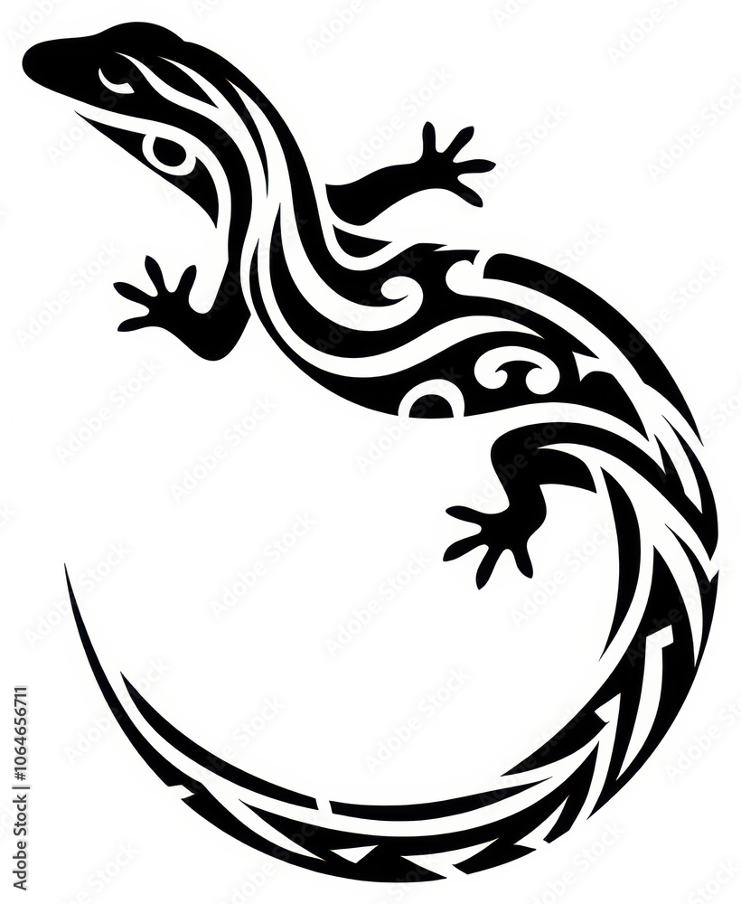 Naklejka premium TRIBAL TATOO トライバル タトゥ 刺青 トカゲ