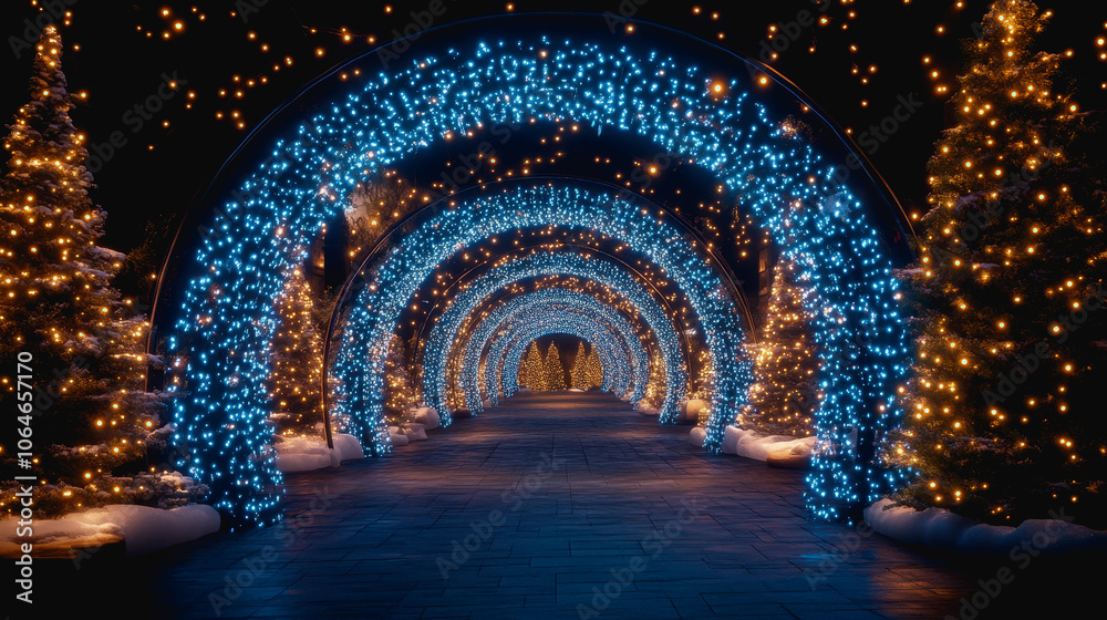 Fototapeta premium Neon Tunnel in Cyberpunk Style