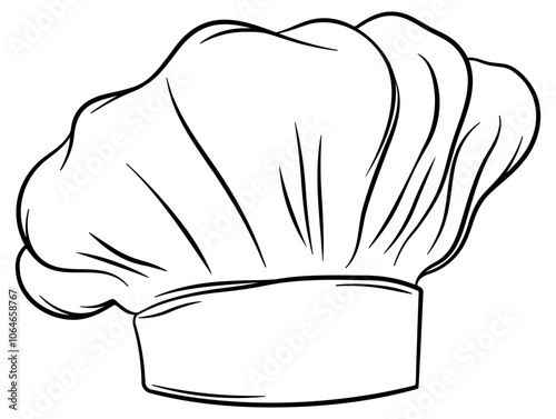 chef hat in black outline without background