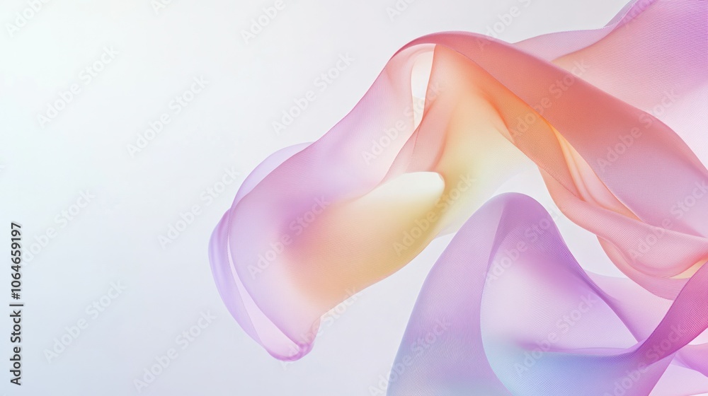 Subtle rainbow design with soft gradient, isolated against a plain white background Subtle rainbow design with soft gradient, isolated against a plain white background
