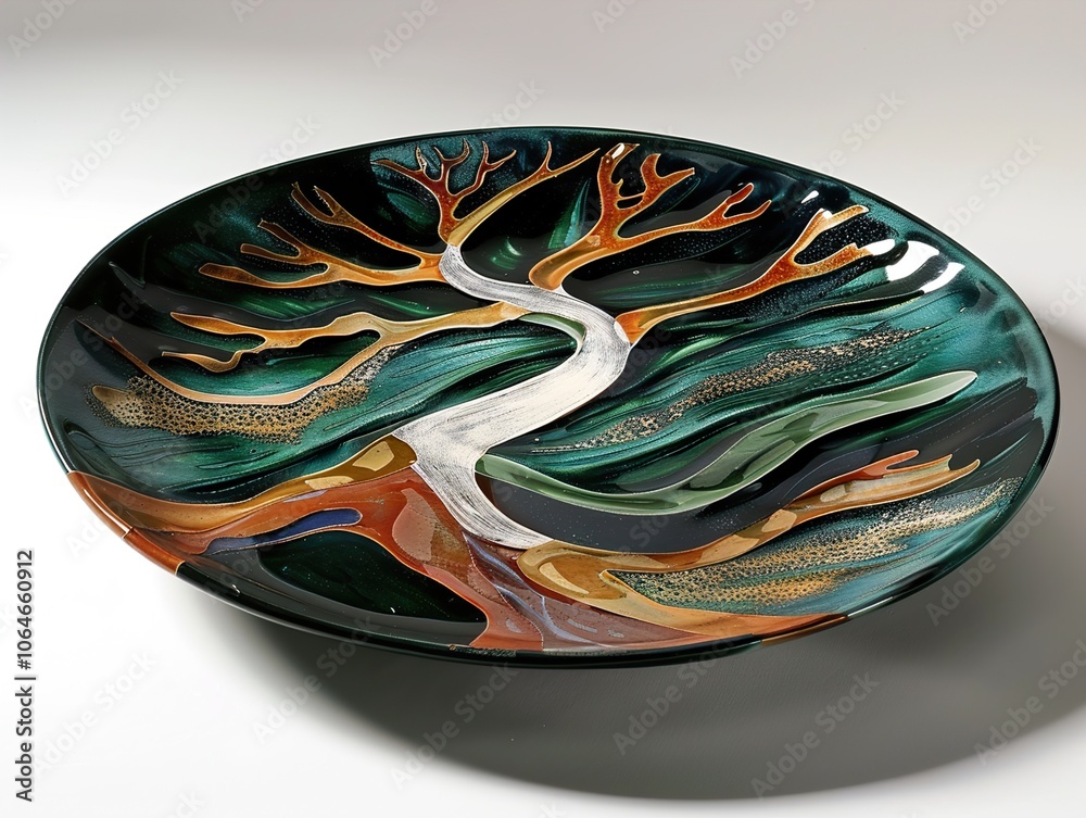 Abstract Tree Design Blown Glass Art Abstract Tree Design Blown Glass Art