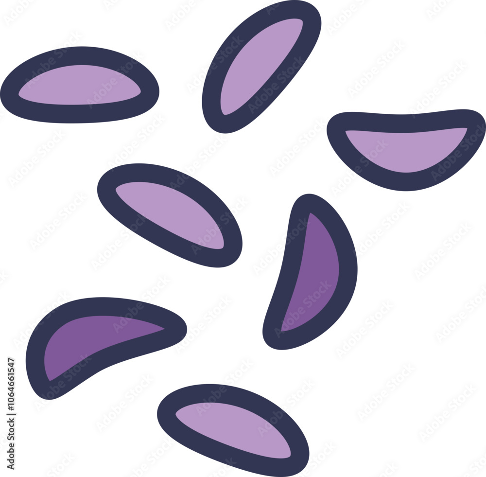 Illustration of purple blood cells, symbolizing immune response. Illustration of purple blood cells, symbolizing immune response.