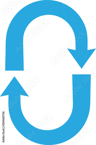 Blue cycle arrows symbolizing continuous flow and recycling.