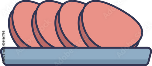 Illustration of sliced meatloaf on a plate, symbolizing home-cooked comfort food.