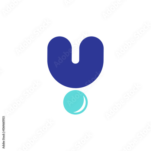 Initial Y logo design with freshness of liquid water drop concept.