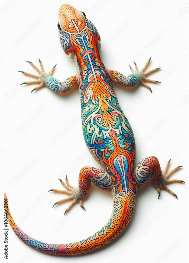 Naklejka premium TRIBAL TATOO トライバル タトゥ 刺青 トカゲ