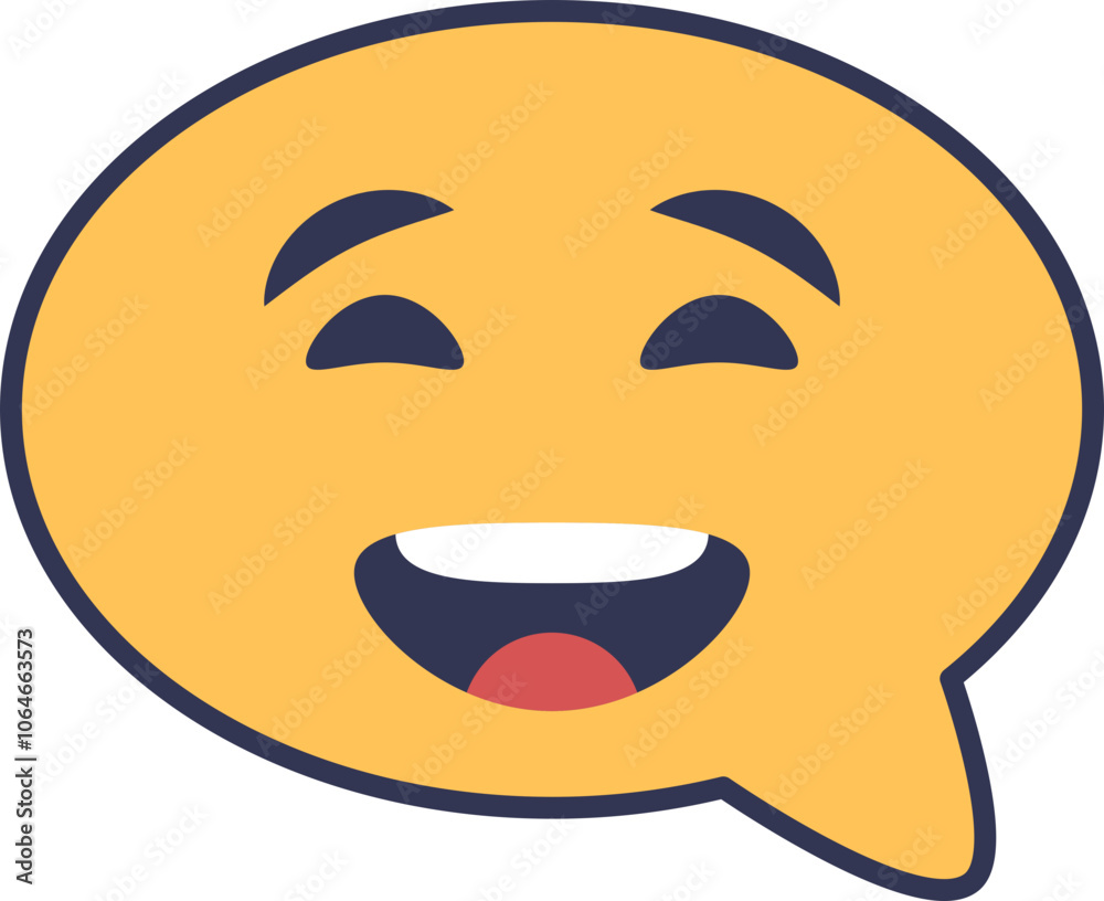 A yellow speech bubble with a laughing face, symbolizing joy and humor. A yellow speech bubble with a laughing face, symbolizing joy and humor.