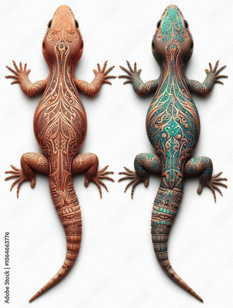 Naklejka premium TRIBAL TATOO トライバル タトゥ 刺青 トカゲ